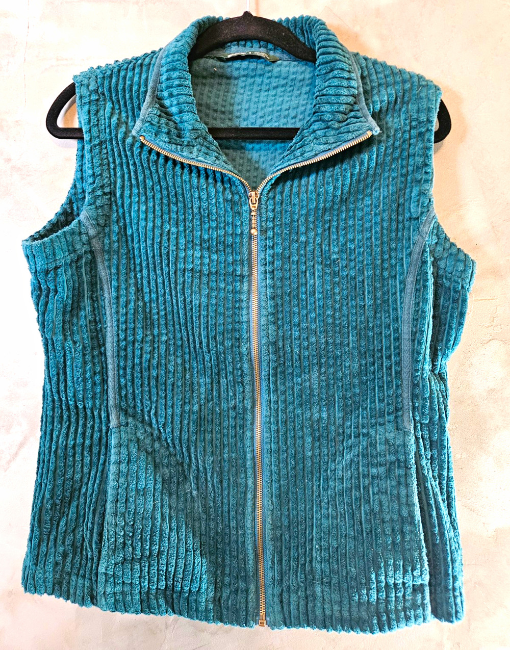 Woolrich Women’s Petite M Green Full Zip Sleeveless Vest w/ Pockets